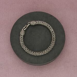 sterling silver vintage bali 6mm twisted wheat chain bracelet size 6.5in